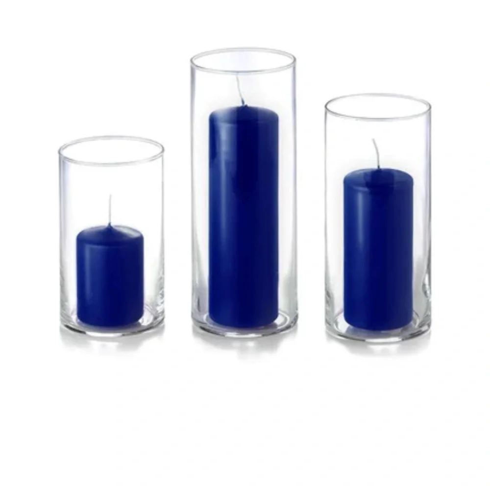 1-2pcs Minimalist Straight Clear Glass Tall Cylinder Vase